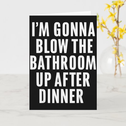 Funny Blow The Bathroom Adult Humor Inappropriate  Kaart (Gele Bloem)