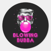 Funny Blowing Bubba Ronde Sticker (Voorkant)
