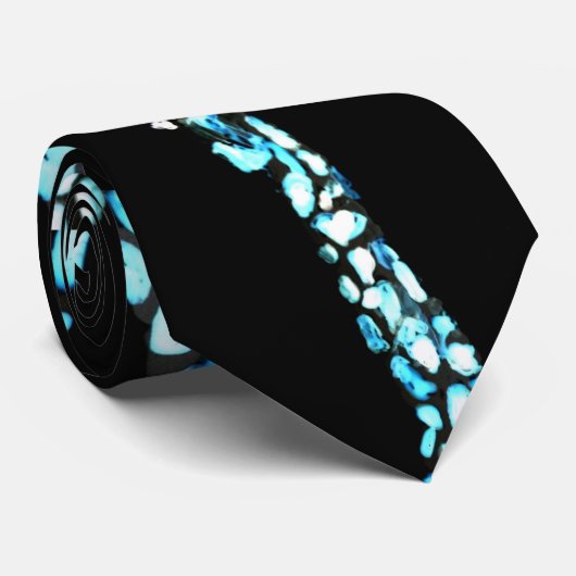 Funny Blue Abstract Giraffe Animal Print Stropdas (Opgerold)