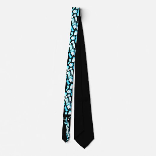 Funny Blue Abstract Giraffe Animal Print Stropdas (Achterkant)
