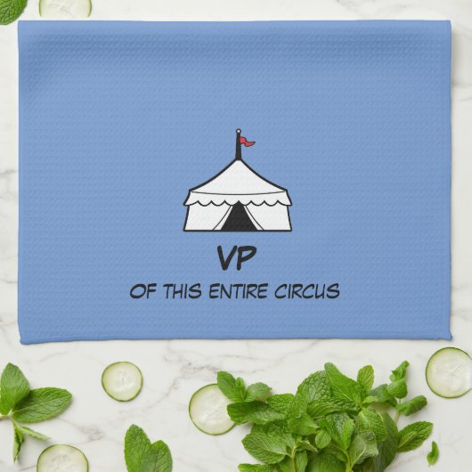 Funny Blue and White Circus Tent Quote Theedoek (Gevouwen)