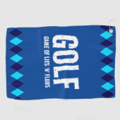 Funny Blue Argyle Golf (Spel van Leugens 'n' Flats Golfhanddoek (Horizontaal)