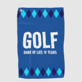 Funny Blue Argyle Golf (Spel van Leugens 'n' Flats Golfhanddoek (Voorkant)