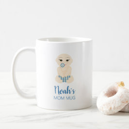 Funny Blue Baby Boy Newborn Illustration Koffiemok