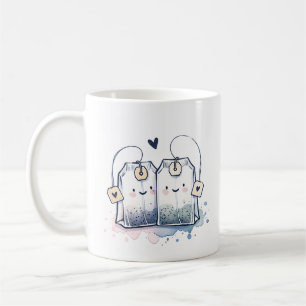 Funny Blue Best-Tea Pun Humor vriendschap Koffiemok