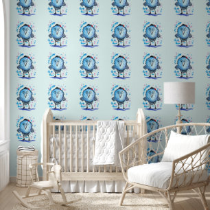 Funny Blue Bird Behang