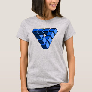 Funny Blue Black Speelgoed Blocks Driehoek Pop Art T-shirt