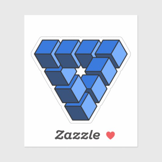 Funny Blue Black Speelgoed Blokken Driehoekskunst Sticker (Vel)