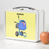 Funny blue cement mixer cartoon illustratie (In situ)