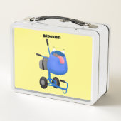 Funny blue cement mixer cartoon illustratie (Achterkant)