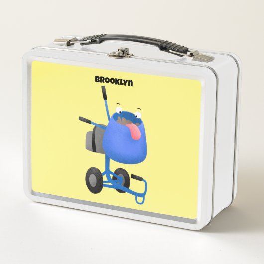 Funny blue cement mixer cartoon illustratie (Voorkant)