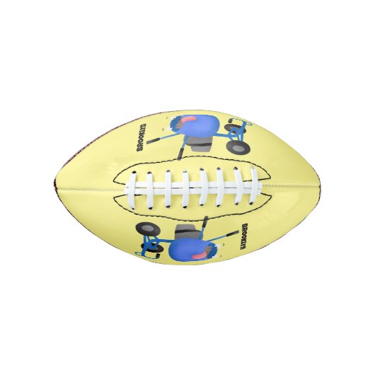 Funny blue cement mixer cartoon illustratie american football (Voorkant)