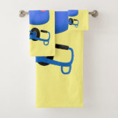 Funny blue cement mixer cartoon illustratie bad handdoek (Insitu)