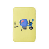 Funny blue cement mixer cartoon illustratie badmat (Voorkant Verticaal)