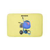 Funny blue cement mixer cartoon illustratie badmat (Voorkant)
