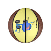 Funny blue cement mixer cartoon illustratie basketbal (Verticaal)