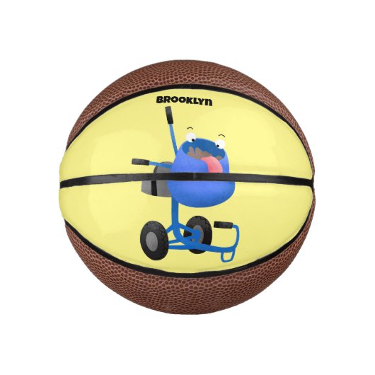 Funny blue cement mixer cartoon illustratie basketbal (Voorkant)