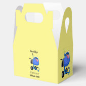 Funny blue cement mixer cartoon illustratie bedankdoosjes (Geopend)
