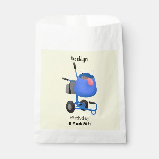 Funny blue cement mixer cartoon illustratie bedankzakje (Voorkant)