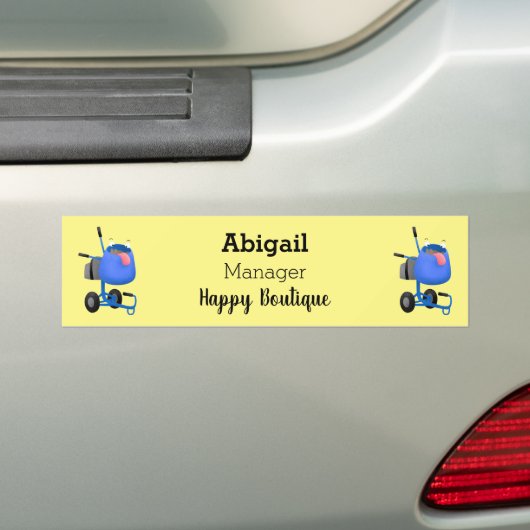 Funny blue cement mixer cartoon illustratie bumpersticker (Op auto)