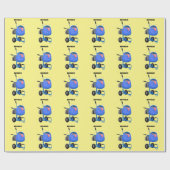 Funny blue cement mixer cartoon illustratie cadeaupapier (Vlak)