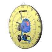 Funny blue cement mixer cartoon illustratie dartbord (Voorkant Rechts)