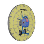 Funny blue cement mixer cartoon illustratie dartbord (Voorkant Links)