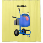 Funny blue cement mixer cartoon illustratie douchegordijn (Voorkant)