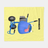 Funny blue cement mixer cartoon illustratie fleece deken (Voorkant (Horizontaal))