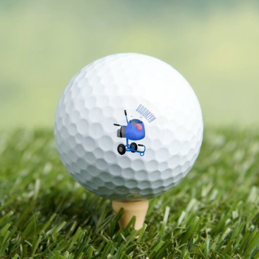 Funny blue cement mixer cartoon illustratie golfballen (Insitu Shirt)