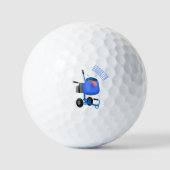 Funny blue cement mixer cartoon illustratie golfballen (Voorkant)