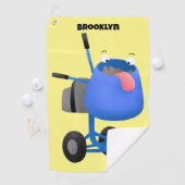 Funny blue cement mixer cartoon illustratie golfhanddoek (Insitu)