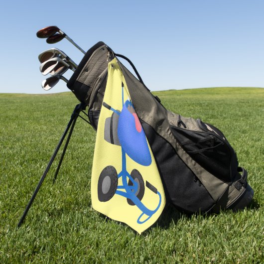 Funny blue cement mixer cartoon illustratie golfhanddoek (Groen)