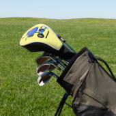 Funny blue cement mixer cartoon illustratie golfheadcover (Insitu)