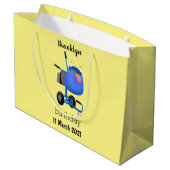 Funny blue cement mixer cartoon illustratie groot cadeauzakje (Achterkant Gekanteld)