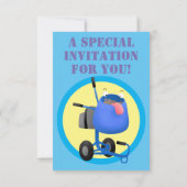Funny blue cement mixer cartoon illustratie kaart (Achterkant)