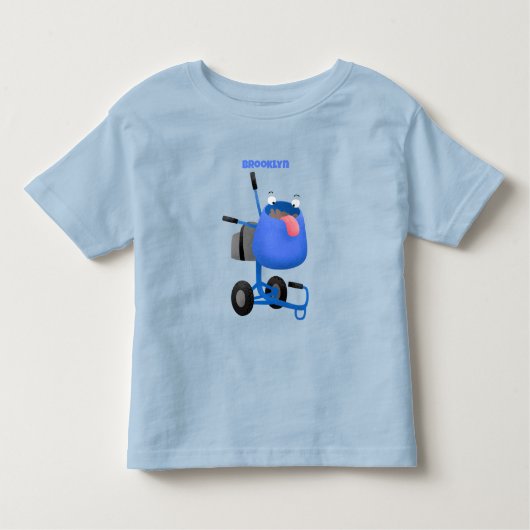 Funny blue cement mixer cartoon illustratie kinder shirts (Voorkant)
