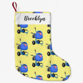 Funny blue cement mixer cartoon illustratie kleine kerstsok (Voorkant)