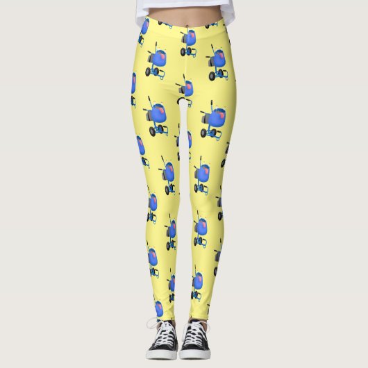 Funny blue cement mixer cartoon illustratie leggings (Voorkant)