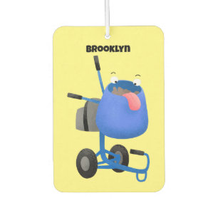 Funny blue cement mixer cartoon illustratie luchtverfrisser