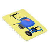 Funny blue cement mixer cartoon illustratie magneet (Rechterzijde)