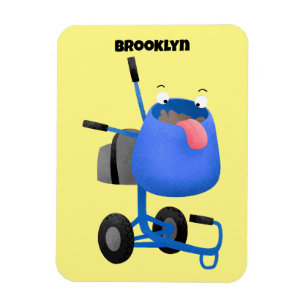 Funny blue cement mixer cartoon illustratie magneet
