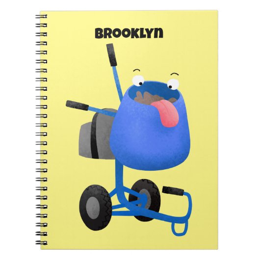 Funny blue cement mixer cartoon illustratie notitieboek (Voorkant)