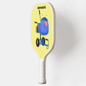 Funny blue cement mixer cartoon illustratie pickleball paddle (Links)