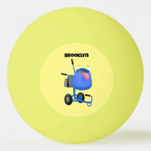 Funny blue cement mixer cartoon illustratie pingpongbal
