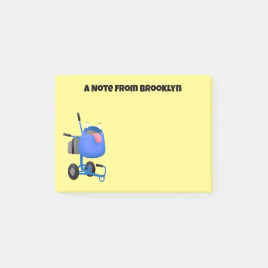 Funny blue cement mixer cartoon illustratie post-it® notes (Voorkant)