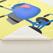 Funny blue cement mixer cartoon illustratie sherpa deken (3/4)