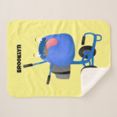 Funny blue cement mixer cartoon illustratie sherpa deken (Voorkant (horizontaal))