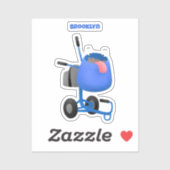 Funny blue cement mixer cartoon illustratie sticker (Vel)
