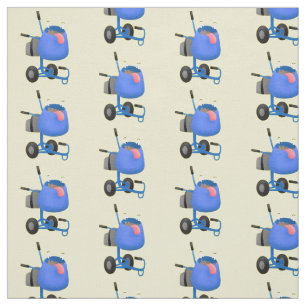 Funny blue cement mixer cartoon illustratie stof